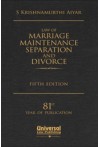 Law of Marriage Maintenance Separation and Divorce
